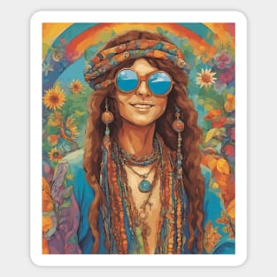 Hippie Woman Sticker